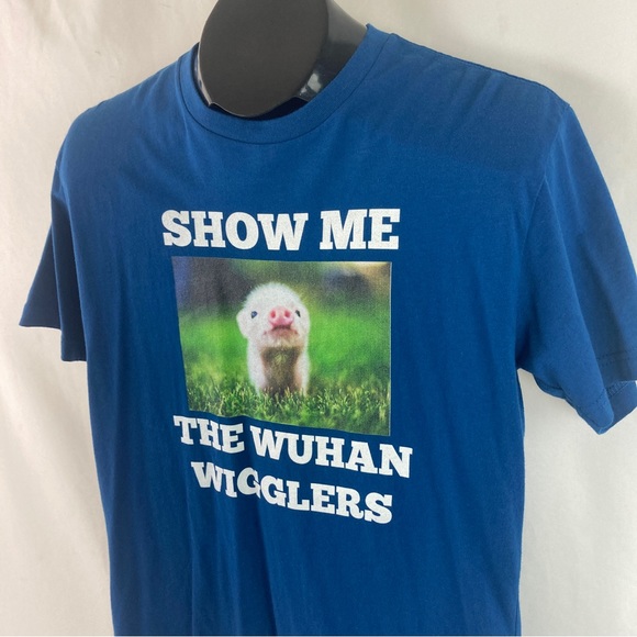 GOOD Treasures Blue Show Me The Wuhan Wigglers T-Shirt Unisex Small Size. - Picture 4 of 7